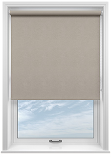 Flori Faux Suede (Blackout), Latte - Twist&Fit Roller Blind